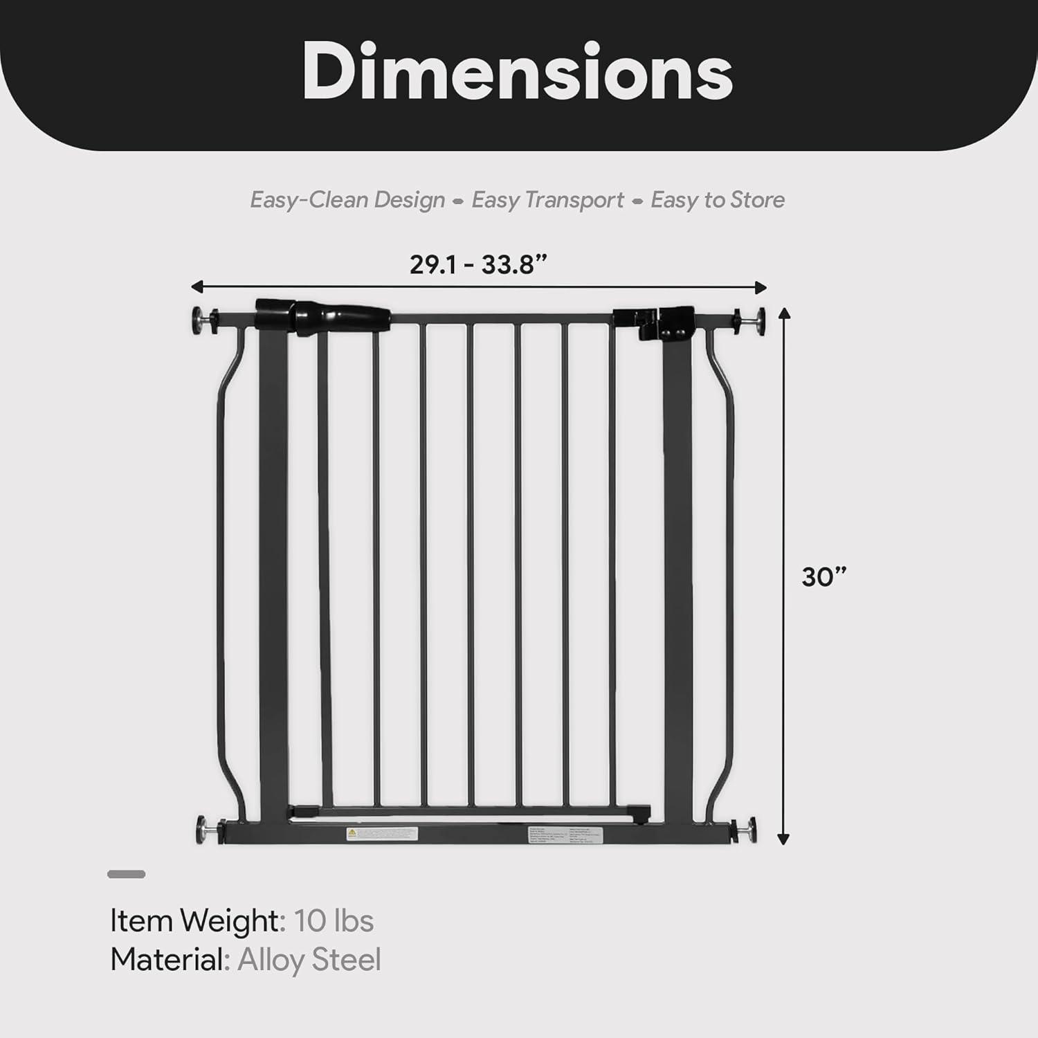 imageBalanceFrom Easy WalkThru Baby and Pet Safety Gate with HoldOpen and AutoClose Adjustable Steel Barrier for Stairs Doorways and Hallways No Drilling Installation30inch Tall Graphite